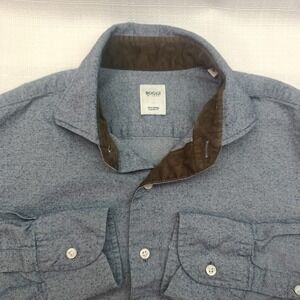 Boggi Milano Easy Formal Custom Fit Blue Micro Check Button‎ Down Shirt Size S